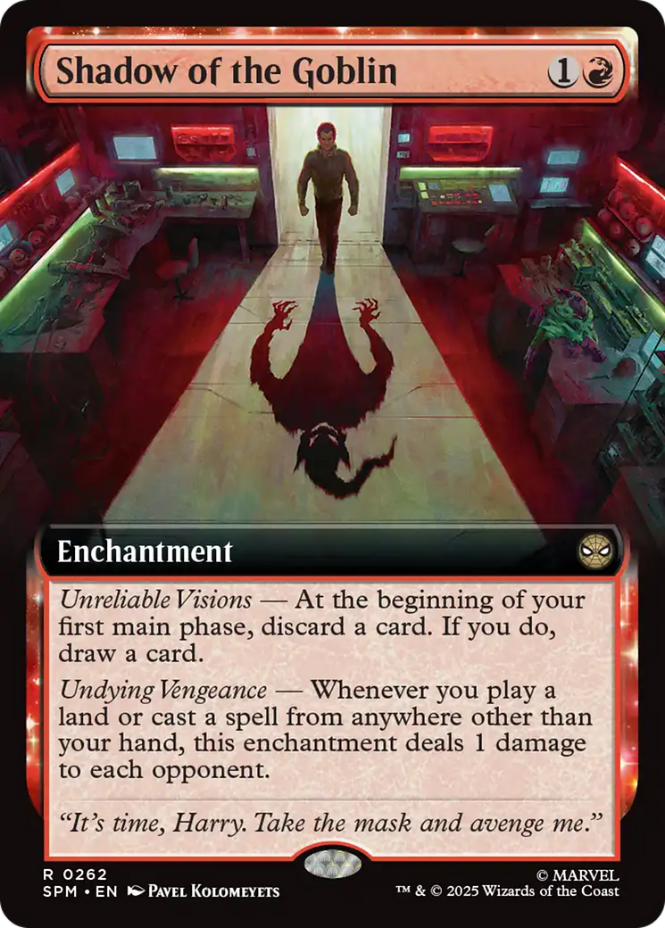 Shadow of the Goblin (Extended Art) [Marvel's Spider-Man] | Card Merchant Takapuna