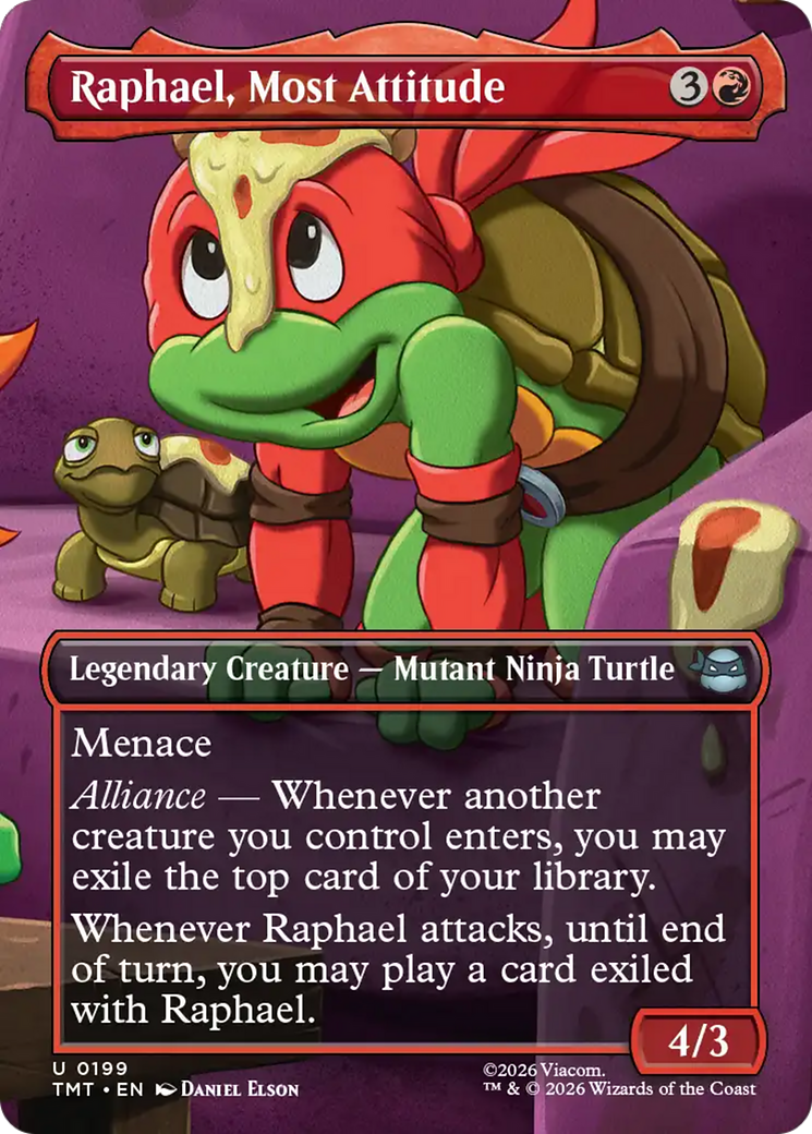 Raphael, Most Attitude (Borderless) [Teenage Mutant Ninja Turtles] | Card Merchant Takapuna