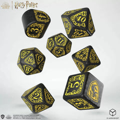 Q Workshop Harry Potter Modern Dice Set - Hufflepuff - Black Dice Set 7 | Card Merchant Takapuna