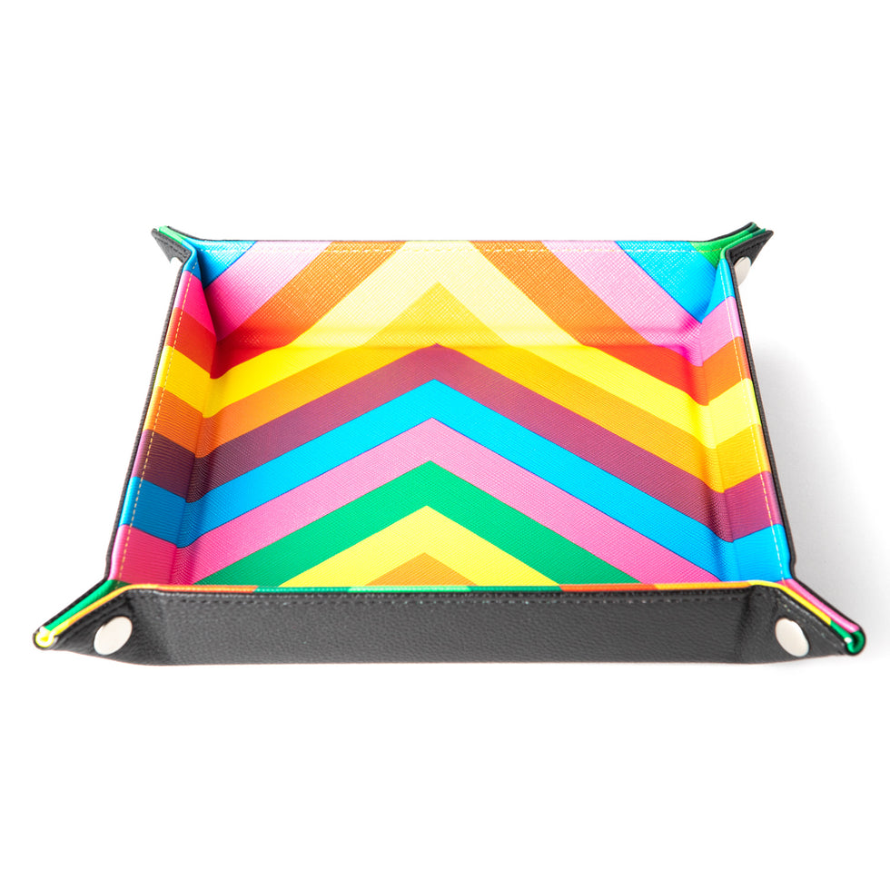MDG – Fold Up Dice Tray w/ PU Leather Backing – Leather Rainbow | Card Merchant Takapuna