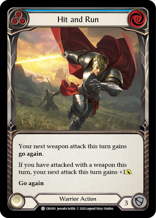 Hit and Run (Blue) [CRU093] (Crucible of War)  1st Edition Rainbow Foil | Card Merchant Takapuna