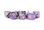 Metal Dice: Purple with Gold Numbers 16mm Poly Set | Card Merchant Takapuna
