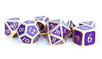 Metal Enamel Dice: Gold with Purple Enamel | Card Merchant Takapuna
