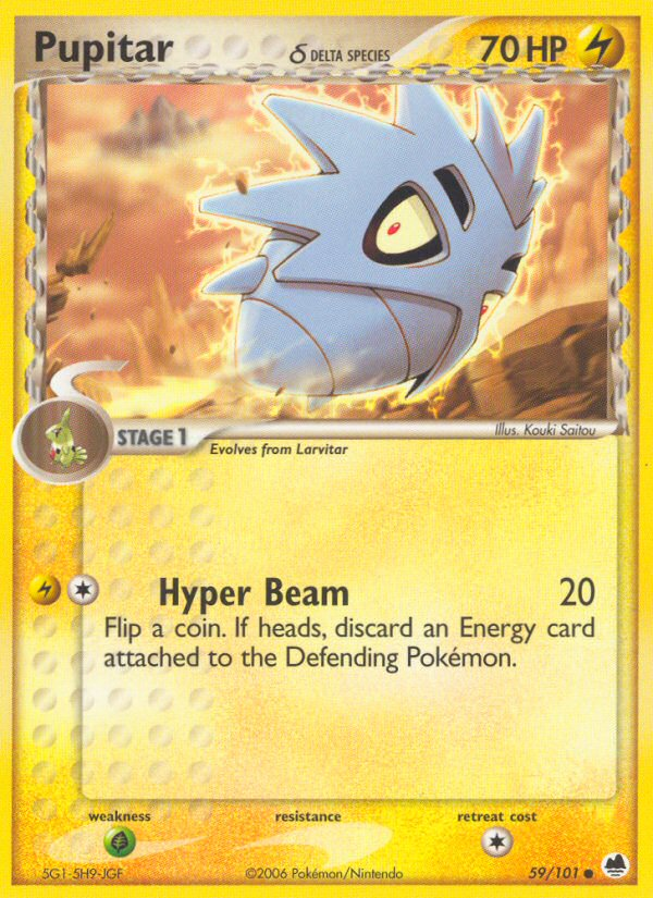Pupitar (59/101) (Delta Species) [EX: Dragon Frontiers] | Card Merchant Takapuna
