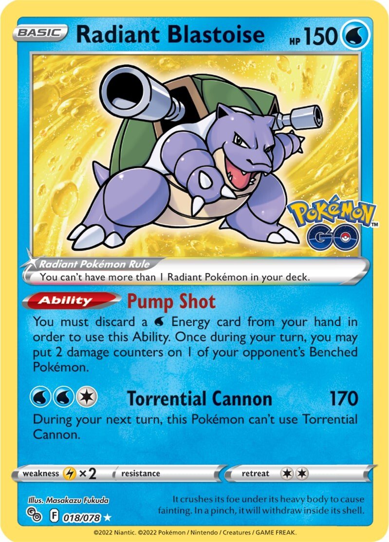 Radiant Blastoise (018/078) [Pokémon GO] | Card Merchant Takapuna