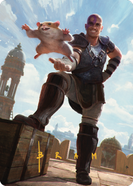 Minsc & Boo, Timeless Heroes Art Card (72) (Gold-Stamped Signature) [Commander Legends: Battle for Baldur's Gate Art Series] | Card Merchant Takapuna