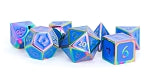 Metal Enamel Dice: Rainbow with Blue Enamel | Card Merchant Takapuna