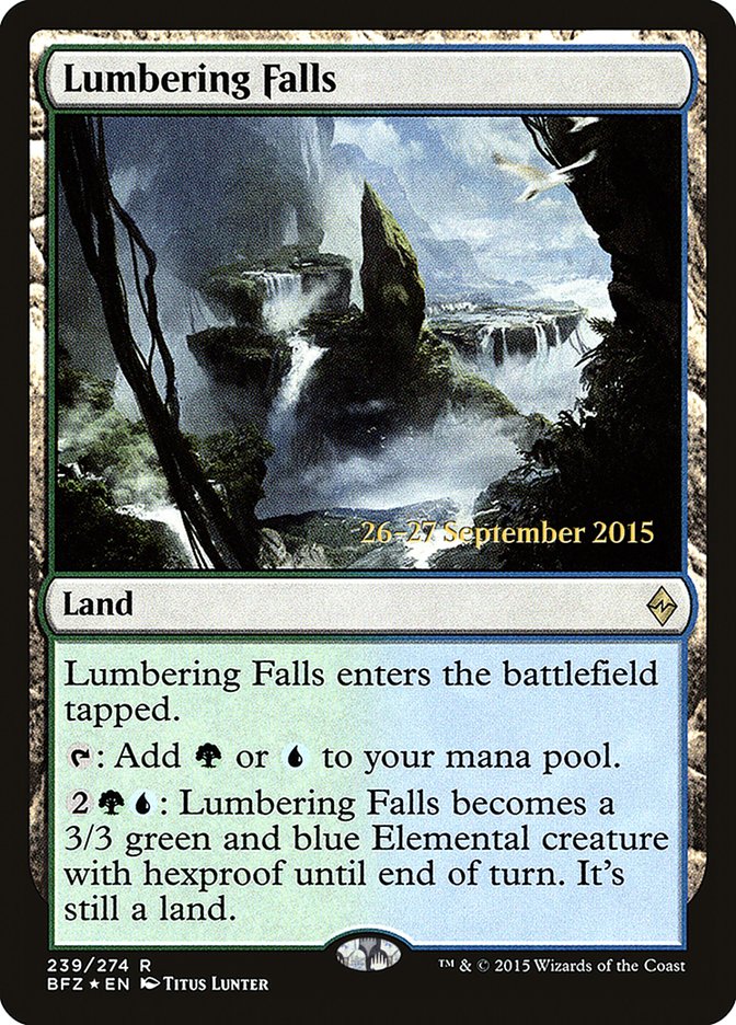 Lumbering Falls [Battle for Zendikar Prerelease Promos] | Card Merchant Takapuna