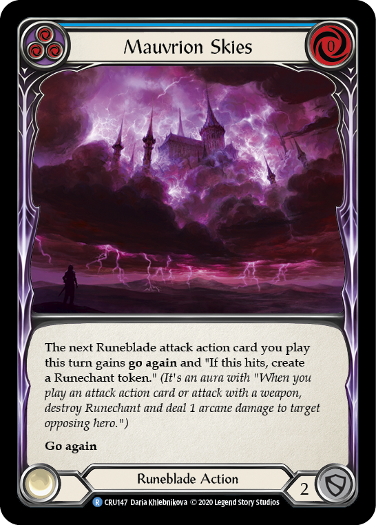 Mauvrion Skies (Blue) [CRU147] (Crucible of War)  1st Edition Normal | Card Merchant Takapuna