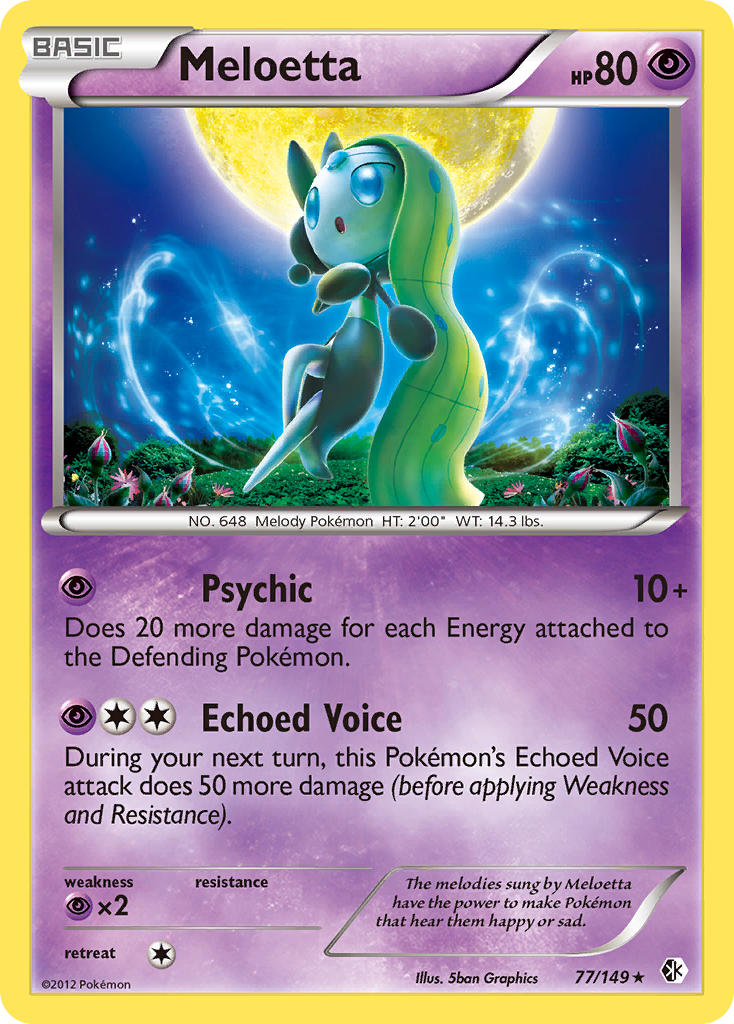 Meloetta (77/149) (Theme Deck Exclusive) [Black & White: Boundaries Crossed] | Card Merchant Takapuna