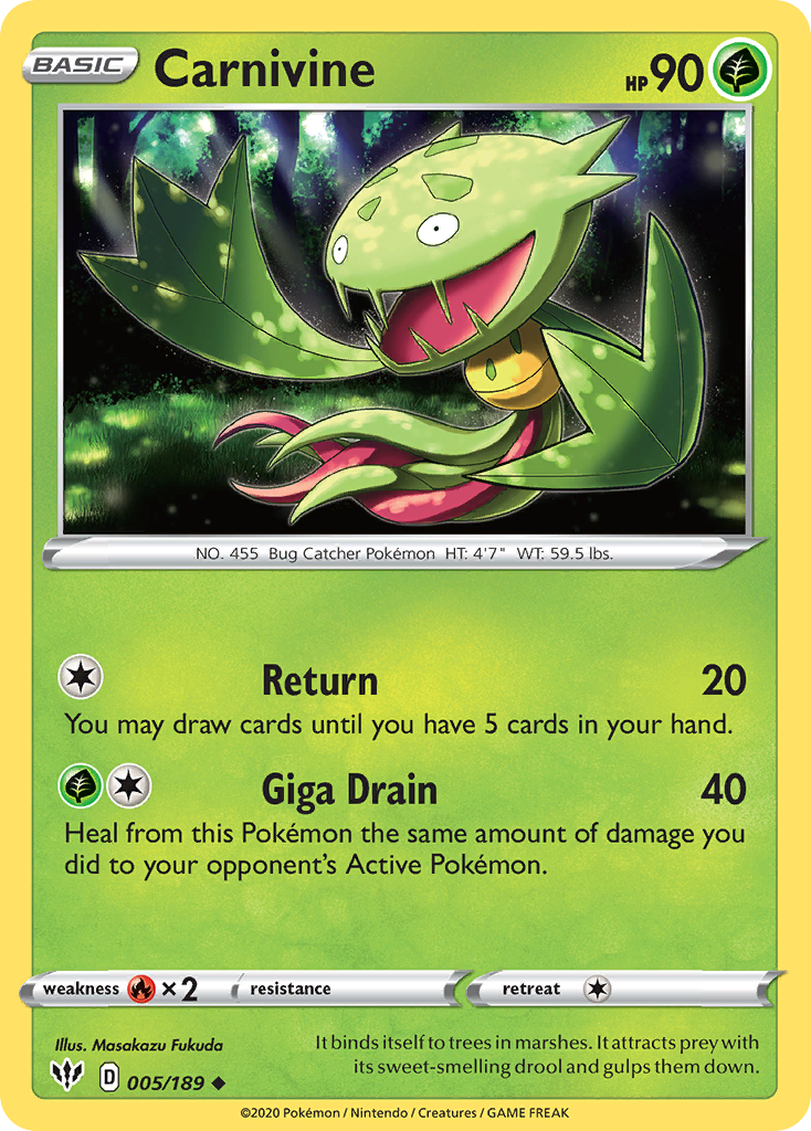Carnivine (005/189) [Sword & Shield: Darkness Ablaze] | Card Merchant Takapuna