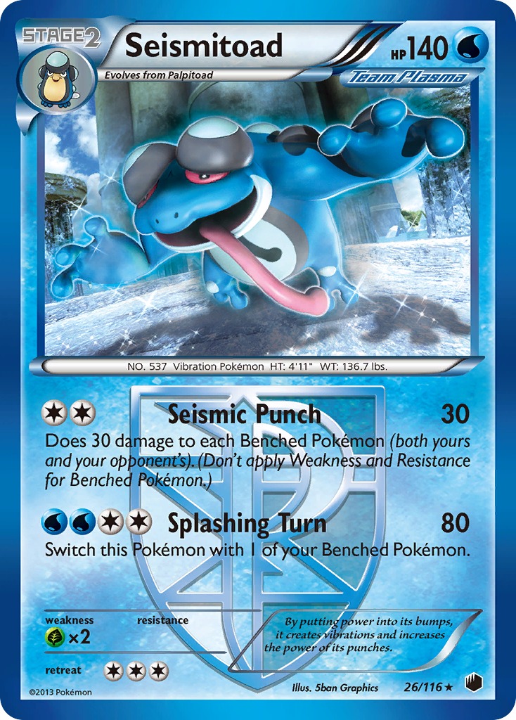 Seismitoad (26/116) [Black & White: Plasma Freeze] | Card Merchant Takapuna
