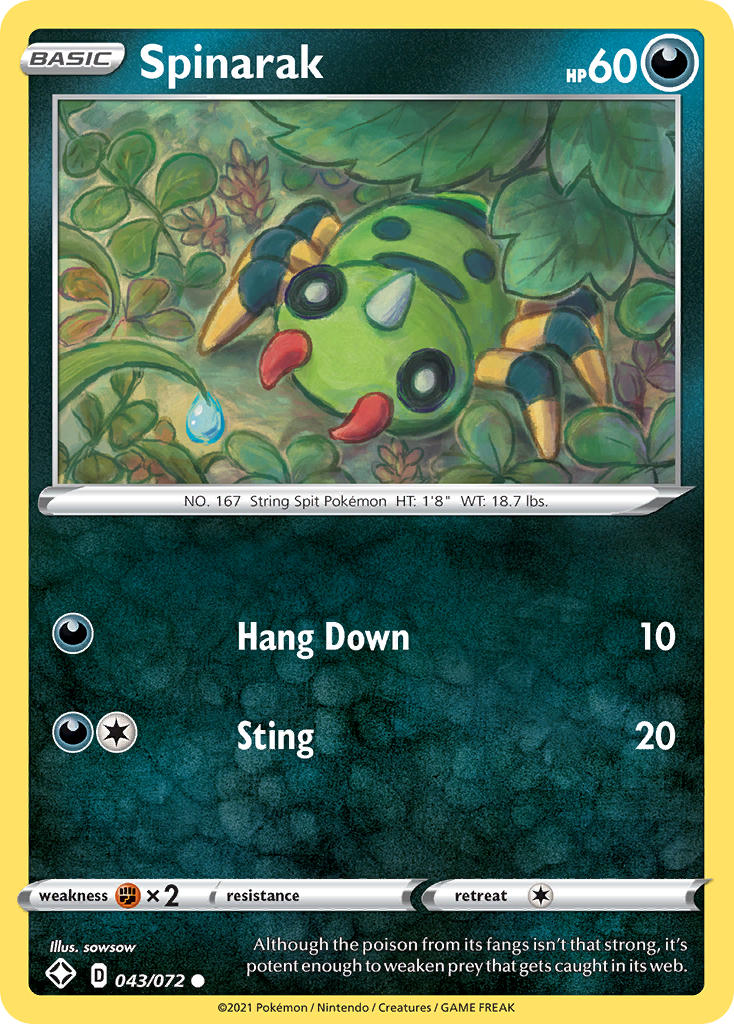 Spinarak (043/072) [Sword & Shield: Shining Fates] | Card Merchant Takapuna