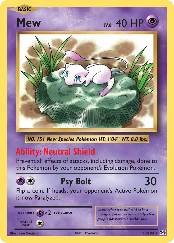 Mew (53/108) (Theme Deck Exclusive) [XY: Evolutions] | Card Merchant Takapuna