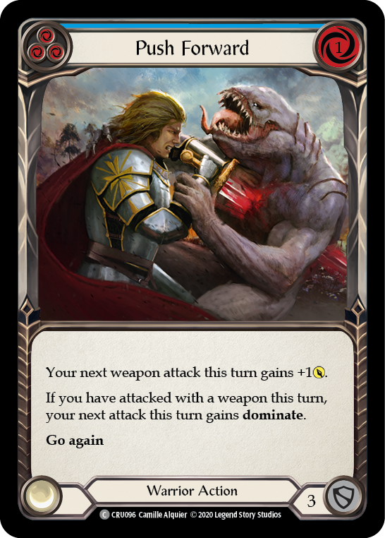 Push Forward (Blue) [CRU096] (Crucible of War)  1st Edition Rainbow Foil | Card Merchant Takapuna