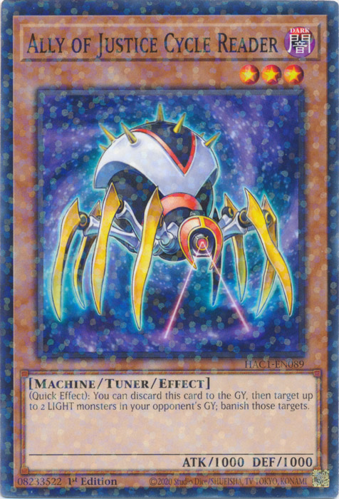 Ally of Justice Cycle Reader (Duel Terminal) [HAC1-EN089] Common | Card Merchant Takapuna