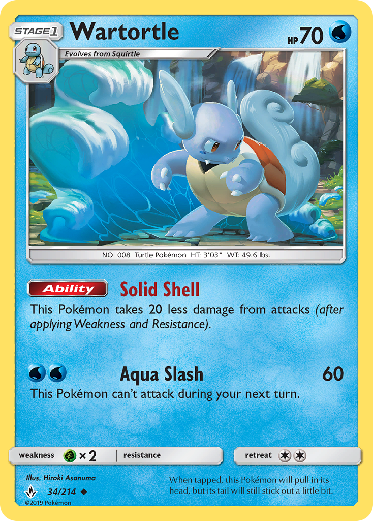 Wartortle (34/214) [Sun & Moon: Unbroken Bonds] | Card Merchant Takapuna