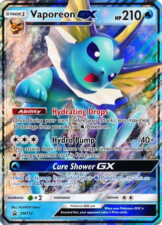 Vaporeon GX (SM172) (Jumbo Card) [Sun & Moon: Black Star Promos] | Card Merchant Takapuna