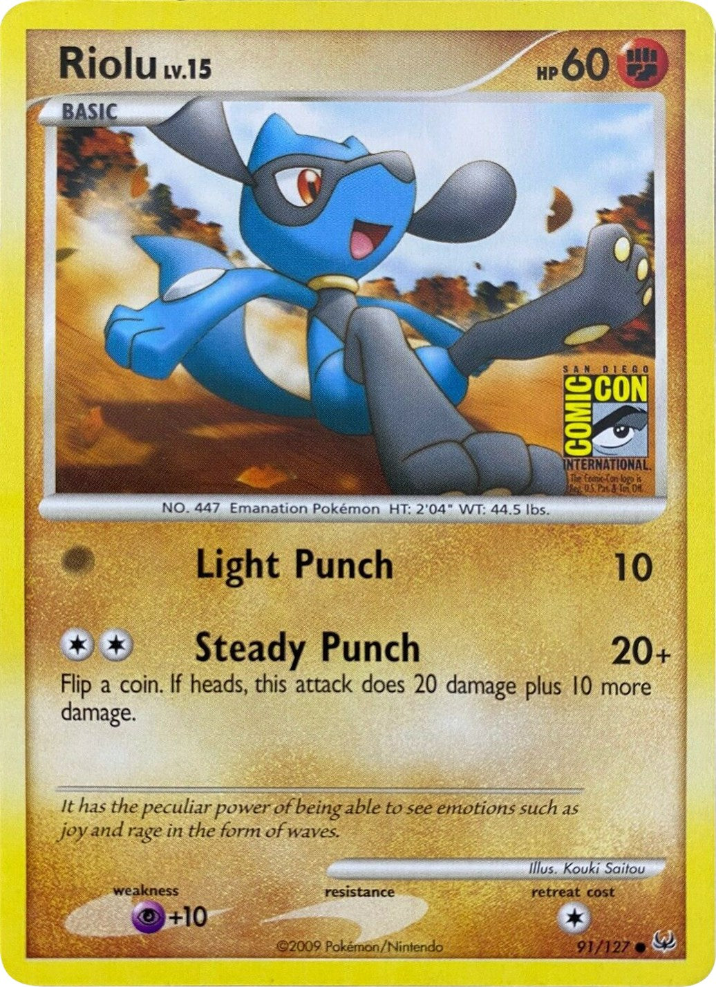 Riolu (91/127) (SDCC 2009) [Platinum: Base Set] | Card Merchant Takapuna