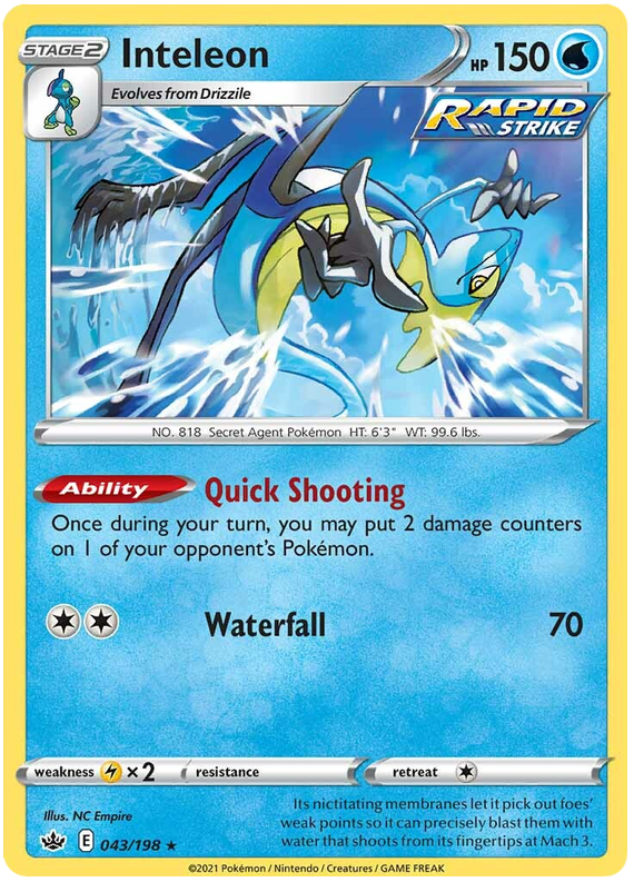 Inteleon (043/198) (Theme Deck Exclusive) [Sword & Shield: Chilling Reign] | Card Merchant Takapuna