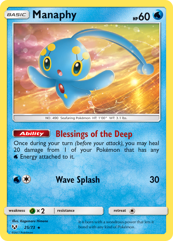 Manaphy (25/73) [Sun & Moon: Shining Legends] | Card Merchant Takapuna