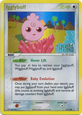 Igglybuff (21/100) (Stamped) [EX: Crystal Guardians] | Card Merchant Takapuna