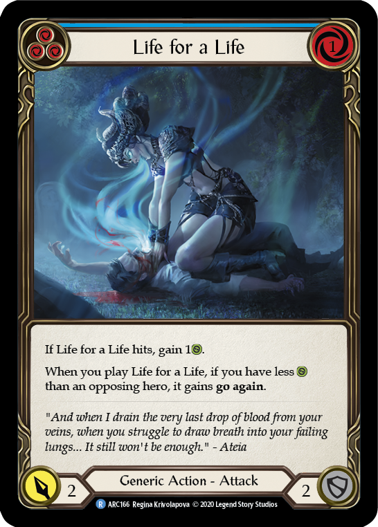 Life for a Life (Blue) [U-ARC166] (Arcane Rising Unlimited)  Unlimited Rainbow Foil | Card Merchant Takapuna