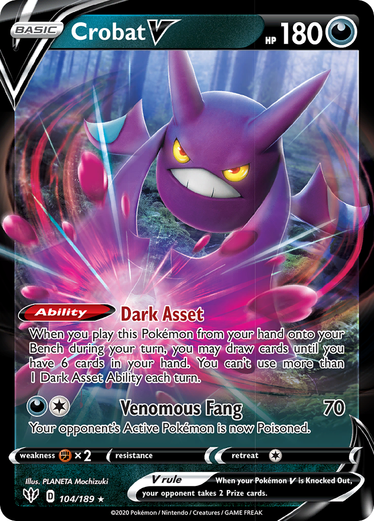 Crobat V (104/189) [Sword & Shield: Darkness Ablaze] | Card Merchant Takapuna