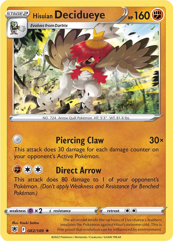 Hisuian Decidueye (082/189) [Sword & Shield: Astral Radiance] | Card Merchant Takapuna