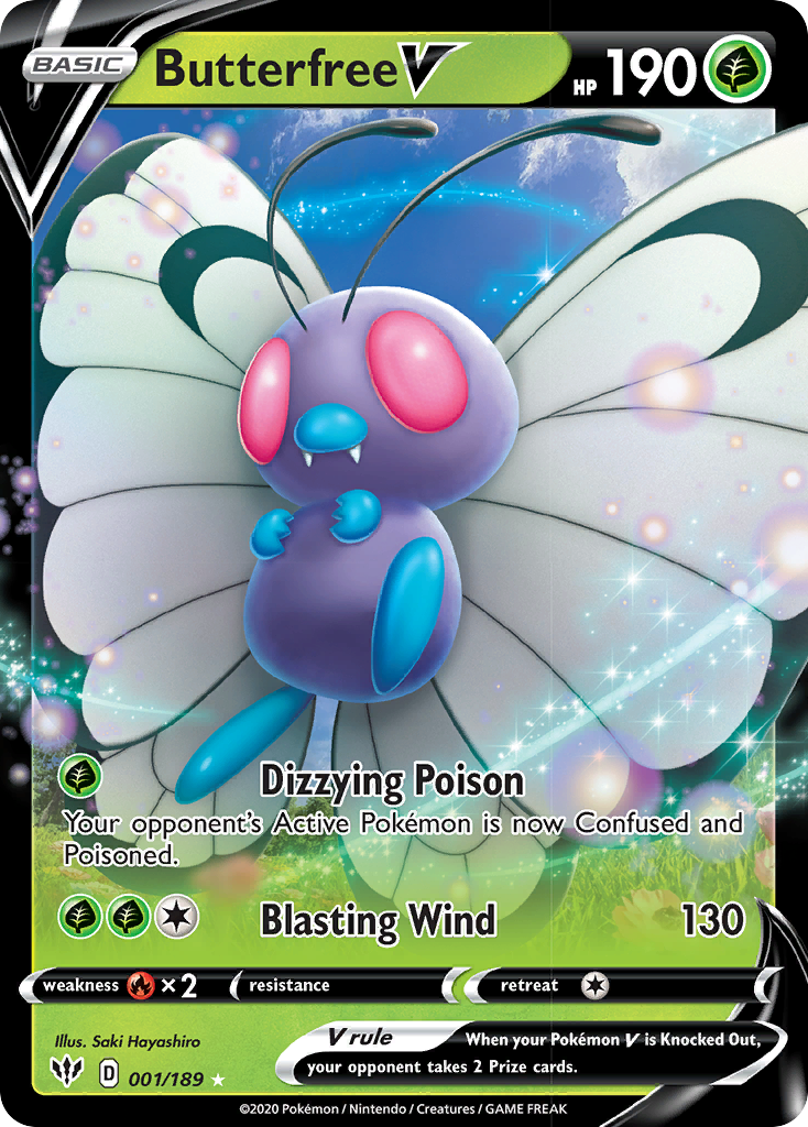 Butterfree V (001/189) [Sword & Shield: Darkness Ablaze] | Card Merchant Takapuna