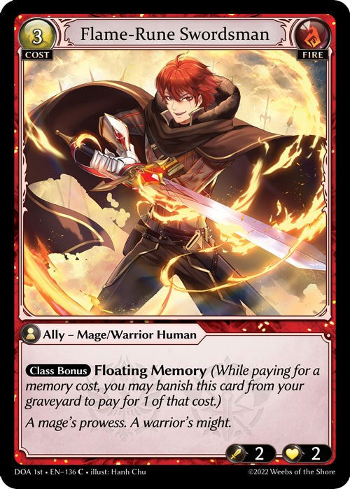 Flame-Rune Swordsman (136) [Dawn of Ashes: 1st Edition] | Card Merchant Takapuna