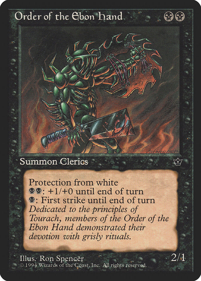 Order of the Ebon Hand (Ron Spencer) [Fallen Empires] | Card Merchant Takapuna