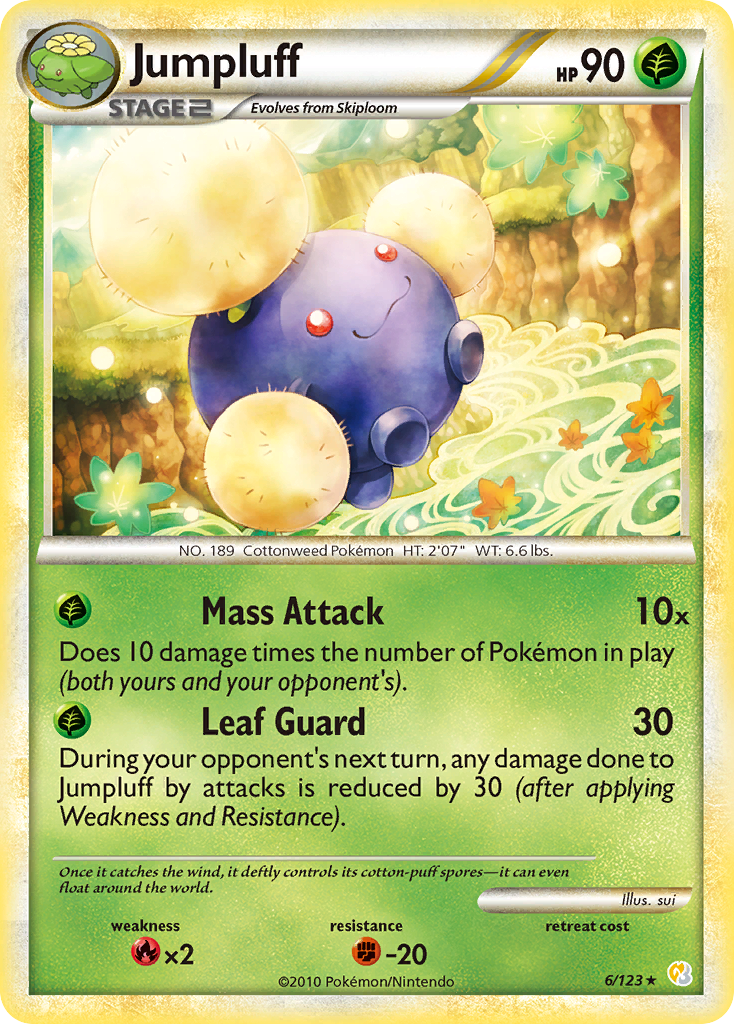 Jumpluff (6/123) [HeartGold & SoulSilver: Base Set] | Card Merchant Takapuna