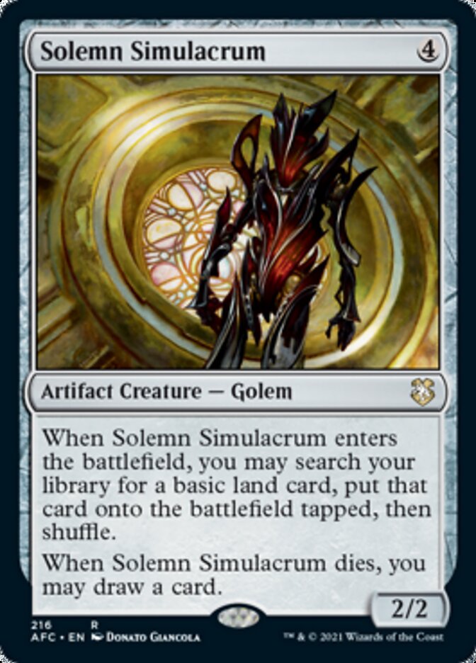 Solemn Simulacrum [Dungeons & Dragons: Adventures in the Forgotten Realms Commander] | Card Merchant Takapuna