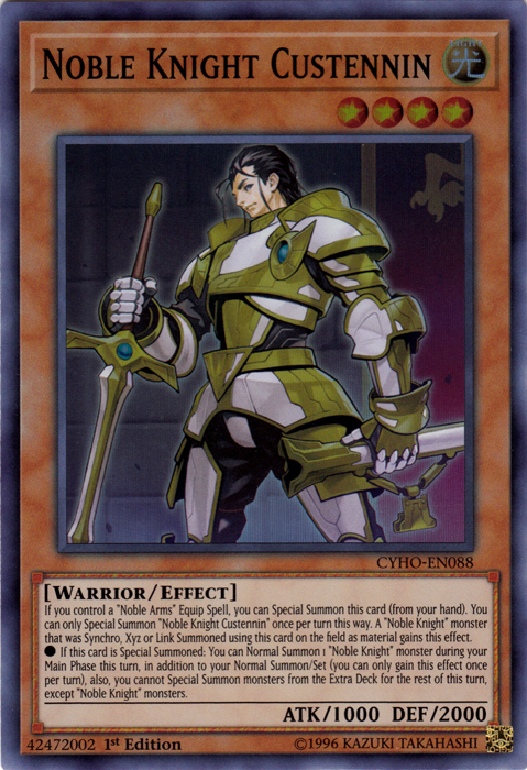 Noble Knight Custennin [CYHO-EN088] Super Rare | Card Merchant Takapuna