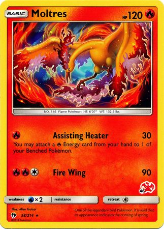 Moltres (38/214) (Charizard Stamp #46) [Battle Academy 2020] | Card Merchant Takapuna