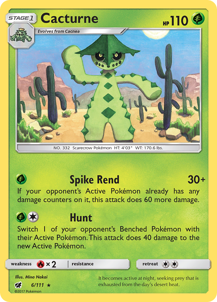 Cacturne (6/111) [Sun & Moon: Crimson Invasion] | Card Merchant Takapuna