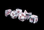 Acrylic Dice: Marble with Red Numbers | Card Merchant Takapuna