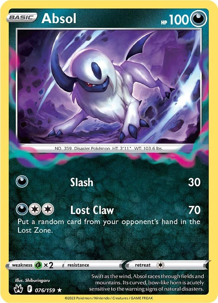 Absol (076/159) [Sword & Shield: Crown Zenith] | Card Merchant Takapuna