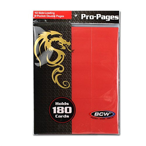 BCW 9-Pocket Page 10pk - Red | Card Merchant Takapuna