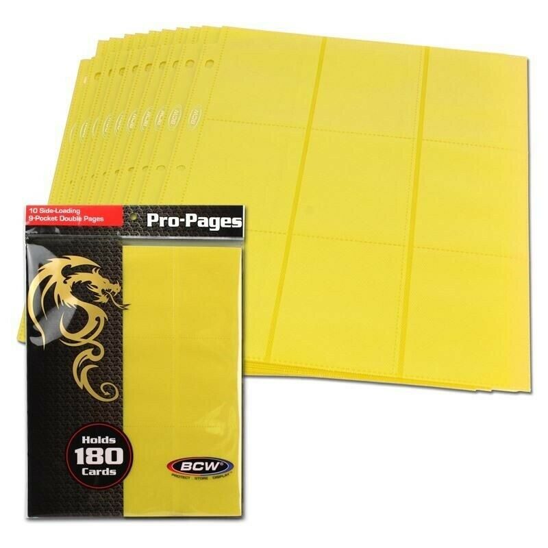 BCW 9-Pocket Page 10pk - Yellow | Card Merchant Takapuna