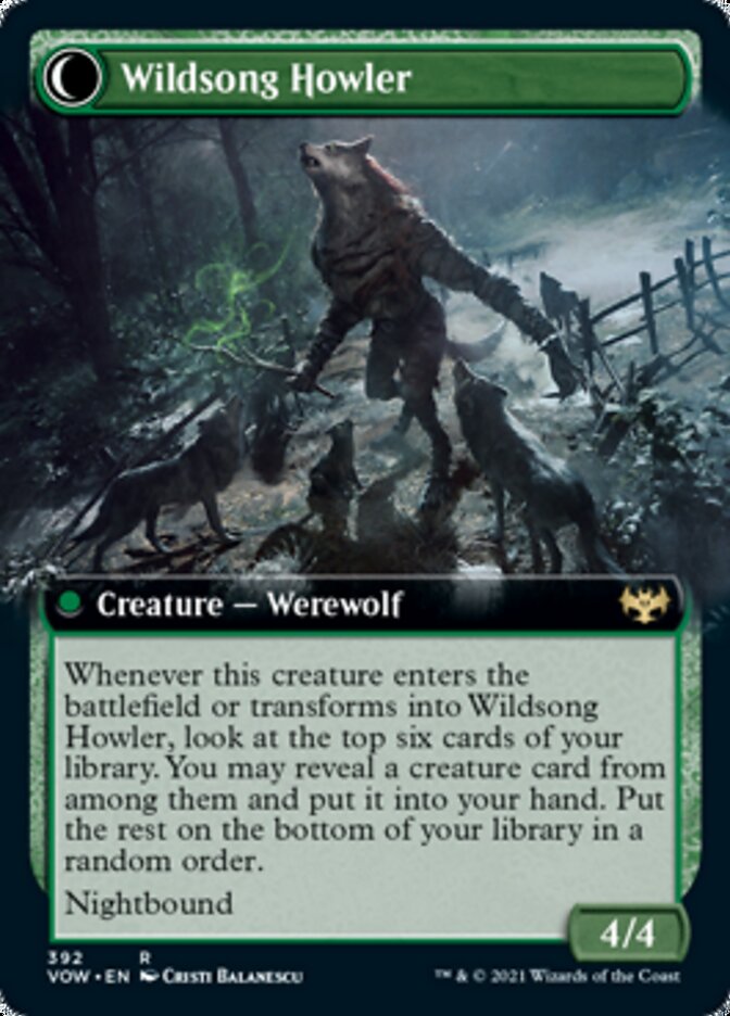 Howlpack Piper // Wildsong Howler (Extended Art) [Innistrad: Crimson Vow] | Card Merchant Takapuna