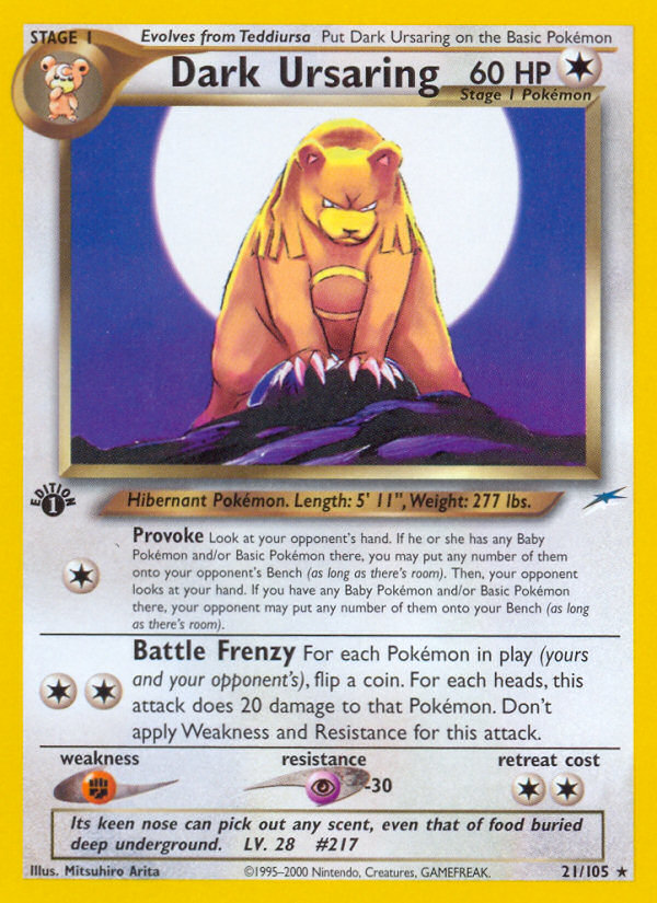 Dark Ursaring (21/105) [Neo Destiny 1st Edition] | Card Merchant Takapuna