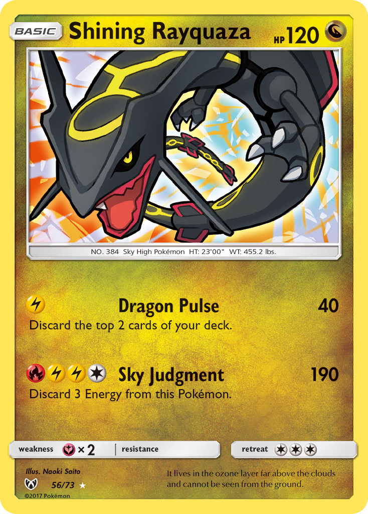 Shining Rayquaza (56/73) [Sun & Moon: Shining Legends] | Card Merchant Takapuna