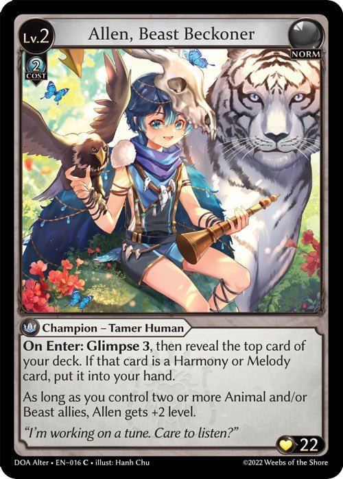 Allen, Beast Beckoner (016) [Dawn of Ashes: Alter Edition] | Card Merchant Takapuna