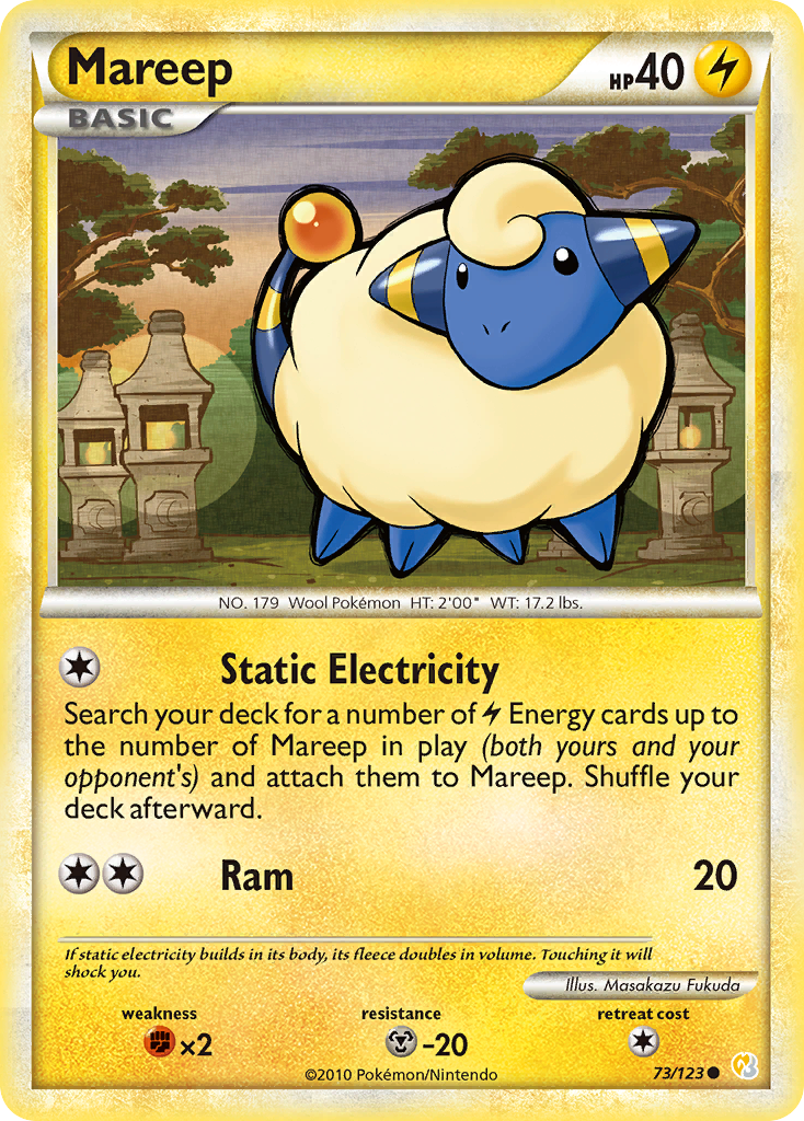 Mareep (73/123) [HeartGold & SoulSilver: Base Set] | Card Merchant Takapuna