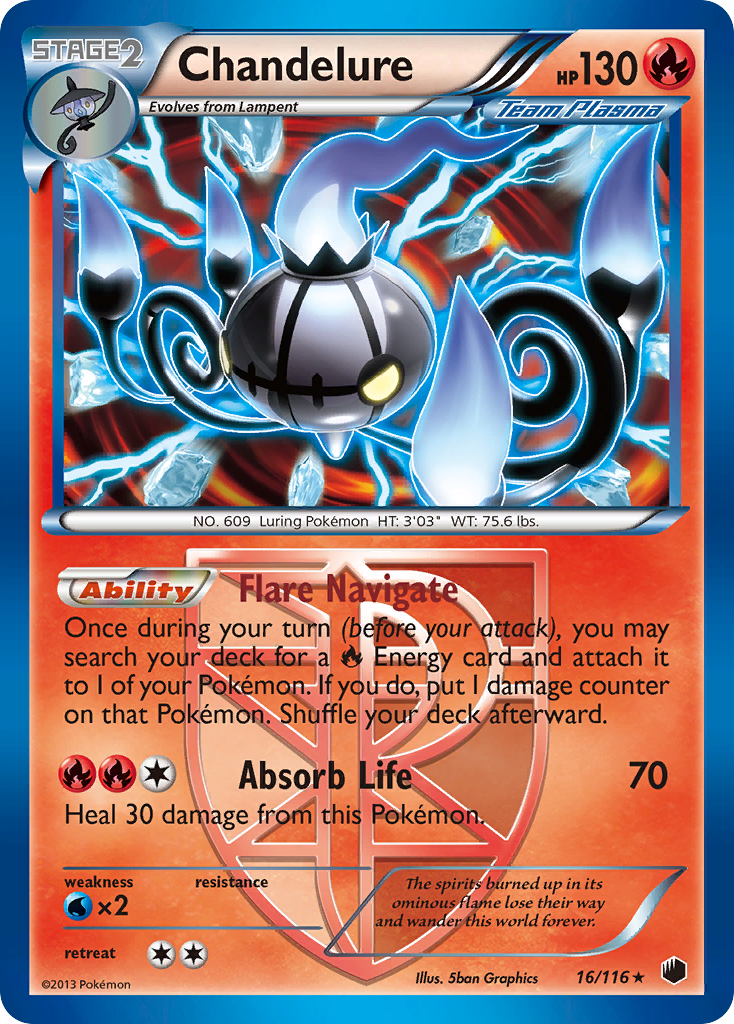 Chandelure (16/116) [Black & White: Plasma Freeze] | Card Merchant Takapuna