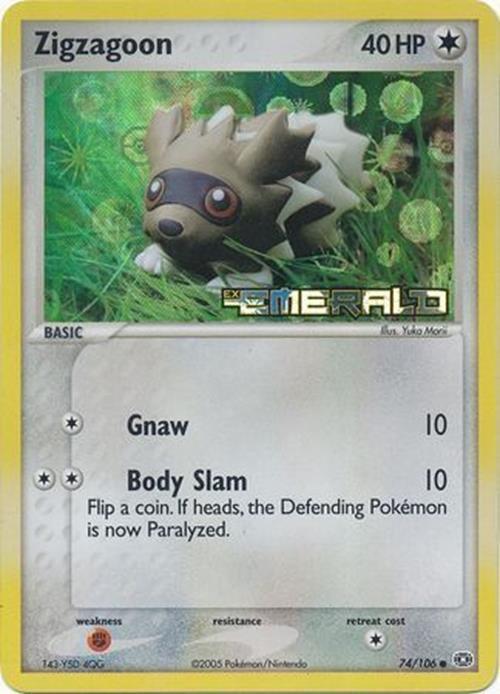 Zigzagoon (74/106) (Stamped) [EX: Emerald] | Card Merchant Takapuna
