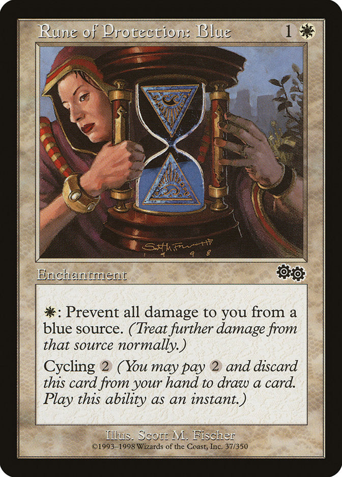 Rune of Protection: Blue [Urza's Saga] | Card Merchant Takapuna