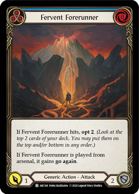 Fervent Forerunner (Blue) [U-ARC184] (Arcane Rising Unlimited)  Unlimited Normal | Card Merchant Takapuna